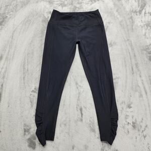 Maurices Leggings Womens M Black InMotion Crop Ruched Leg Workout Casual Stretch